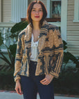MASON'S DAUGHTER | Cocoa Cropped Coat, Sand Bandana
