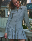 MASON'S DAUGHTER | Harper Longsleeve Shirtdress, Navy Stripe