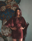 MASON'S DAUGHTER | Katherine Fringe Cape Dress, Brown