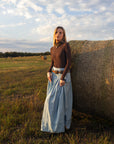 Emma Skirt, Light Wash Chambray