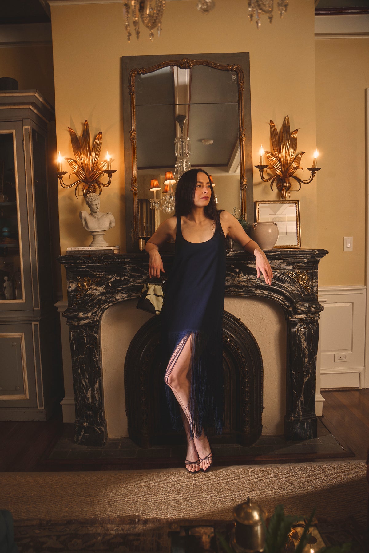 MASON'S DAUGHTER | Martha Fringe Dress, Navy