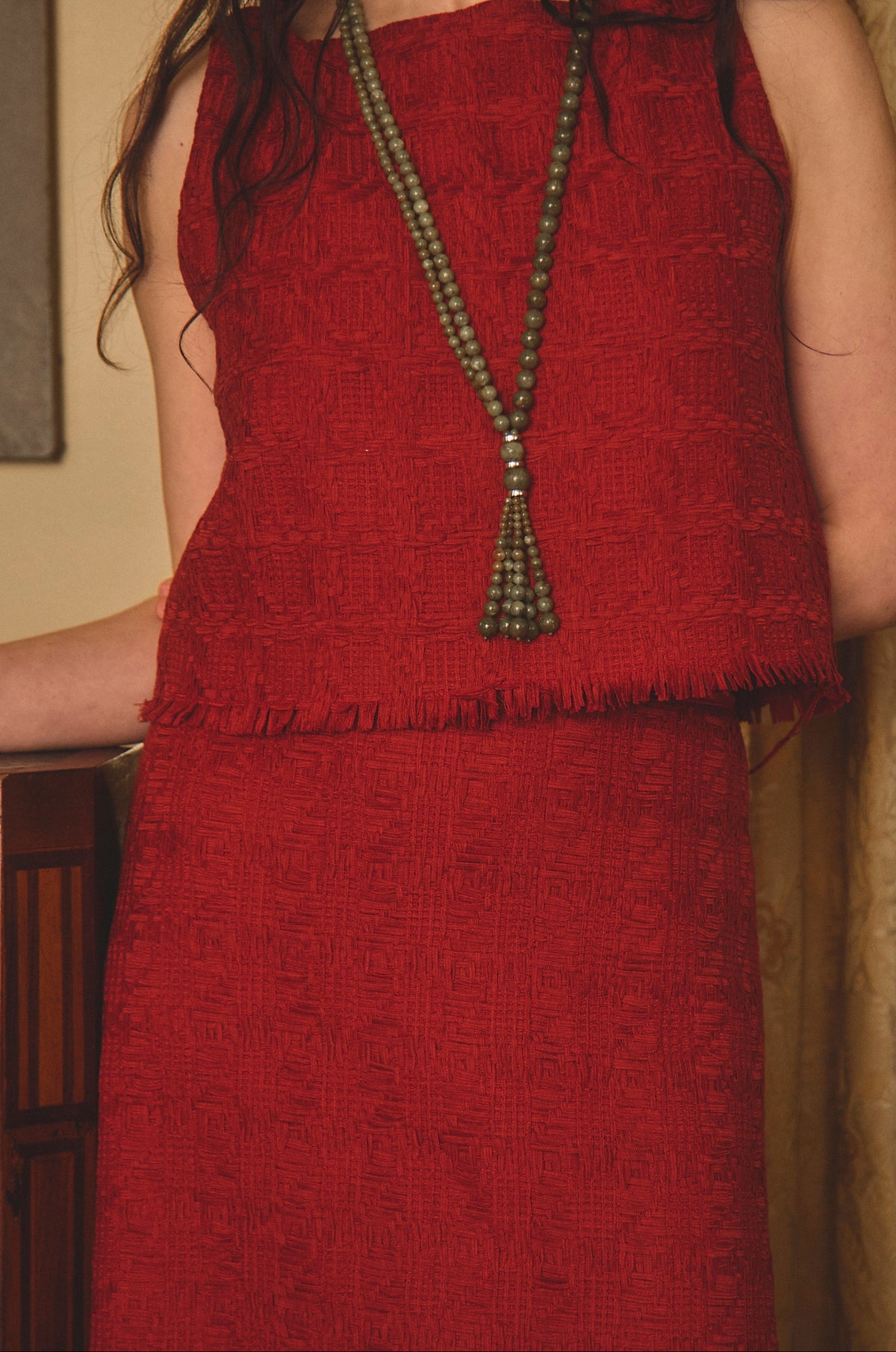 Hart Shell Top, Rust Basket Weave